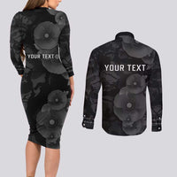 Personalized Pearl Harbor Remembrance Day Couples Matching Long Sleeve Bodycon Dress and Long Sleeve Button Shirt We Will Always Remember LT05 - Polynesian Pride