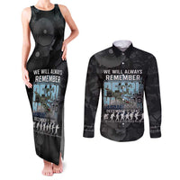 Personalized Pearl Harbor Remembrance Day Couples Matching Tank Maxi Dress and Long Sleeve Button Shirt We Will Always Remember LT05 Black - Polynesian Pride