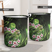 New Zealand Aotearoa Kakapo Laundry Basket Maori Pattern With Manuka Galaxy Style LT05 - Polynesian Pride