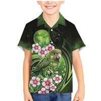 New Zealand Aotearoa Kakapo Family Matching Mermaid Dress and Hawaiian Shirt Maori Pattern With Manuka Galaxy Style - Polynesian Pride