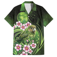 New Zealand Aotearoa Kakapo Hawaiian Shirt Maori Pattern With Manuka Galaxy Style LT05 Green - Polynesian Pride