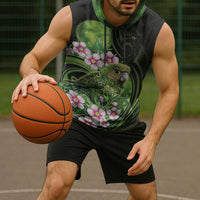 New Zealand Aotearoa Kakapo Sleeveless Hoodie Maori Pattern With Manuka Galaxy Style - Polynesian Pride