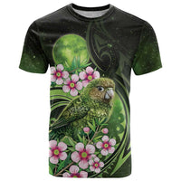 New Zealand Aotearoa Kakapo T Shirt Maori Pattern With Manuka Galaxy Style LT05 Green - Polynesian Pride