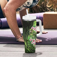 New Zealand Aotearoa Kakapo Tumbler With Handle Maori Pattern With Manuka Galaxy Style - Polynesian Pride