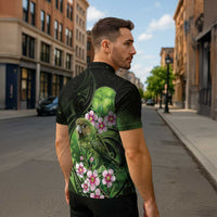 New Zealand Aotearoa Kakapo Zipper Polo Shirt Maori Pattern With Manuka Galaxy Style - Polynesian Pride