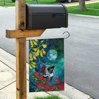 New Zealand Tui Bird Garden Flag Maori Koru With Pohutukawa Galaxy Style - Polynesian Pride