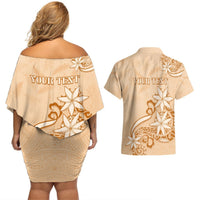 Personalised New Zealand Auckland Folk Festival Couples Matching Off Shoulder Short Dress and Hawaiian Shirt Vintage Style LT05 - Polynesian Pride