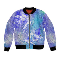 Couple Blue Sea Turtle Heart Love Bomber Jacket LT05 Unisex Blue - Polynesian Pride
