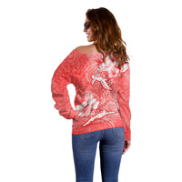 Polynesia Sea Turtle Couple Off Shoulder Sweater Happy Valentine Day Red LT05 - Polynesian Pride