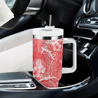 Polynesia Sea Turtle Couple Tumbler With Handle Happy Valentine Day Red LT05 - Polynesian Pride