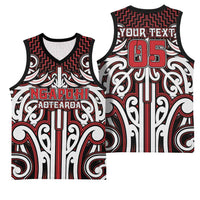 Custom Aotearoa Ngapuhi Basketball Jersey Maori Tribal Pattern Mix Poutama LT05 - Polynesian Pride