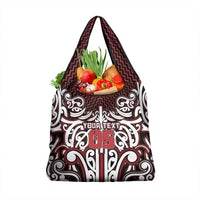 Custom Aotearoa Ngapuhi Grocery Bag Maori Tribal Pattern Mix Poutama LT05 1-pack One Size Red - Polynesian Pride