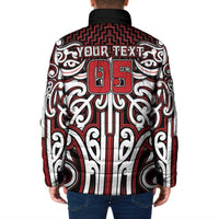 Custom Aotearoa Ngapuhi Padded Jacket Maori Tribal Pattern Mix Poutama LT05 - Polynesian Pride