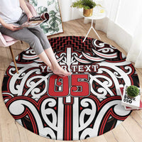 Custom Aotearoa Ngapuhi Round Carpet Maori Tribal Pattern Mix Poutama LT05 - Polynesian Pride