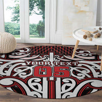 Custom Aotearoa Ngapuhi Round Carpet Maori Tribal Pattern Mix Poutama LT05 - Polynesian Pride