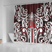 Custom Aotearoa Ngapuhi Shower Curtain Maori Tribal Pattern Mix Poutama LT05 - Polynesian Pride