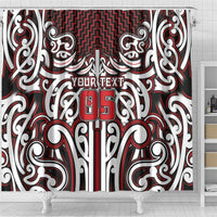 Custom Aotearoa Ngapuhi Shower Curtain Maori Tribal Pattern Mix Poutama LT05 - Polynesian Pride