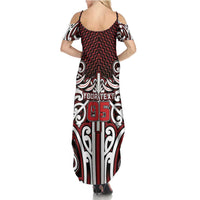 Custom Aotearoa Ngapuhi Summer Maxi Dress Maori Tribal Pattern Mix Poutama LT05 - Polynesian Pride