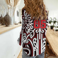 Custom Aotearoa Ngapuhi Women Casual Shirt Maori Tribal Pattern Mix Poutama LT05 - Polynesian Pride