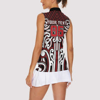 Custom Aotearoa Ngapuhi Women Sleeveless Polo Shirt Maori Tribal Pattern Mix Poutama LT05 - Polynesian Pride