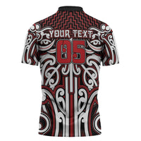 Custom Aotearoa Ngapuhi Zipper Polo Shirt Maori Tribal Pattern Mix Poutama LT05 - Polynesian Pride