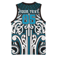 Custom Aotearoa Ngati Porou Basketball Jersey Maori Tribal Pattern Mix Poutama LT05 - Polynesian Pride