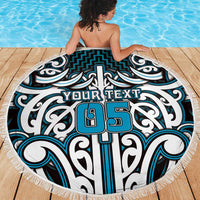Custom Aotearoa Ngati Porou Beach Blanket Maori Tribal Pattern Mix Poutama LT05 - Polynesian Pride