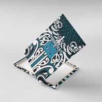 Custom Aotearoa Ngati Porou Canvas Wall Art Maori Tribal Pattern Mix Poutama LT05 With Frame Blue - Polynesian Pride