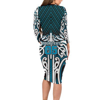 Custom Aotearoa Ngati Porou Family Matching Long Sleeve Bodycon Dress and Hawaiian Shirt Maori Tribal Pattern Mix Poutama