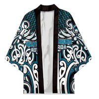 Custom Aotearoa Ngati Porou Kimono Maori Tribal Pattern Mix Poutama LT05 Unisex Blue - Polynesian Pride