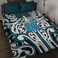 Custom Aotearoa Ngati Porou Quilt Bed Set Maori Tribal Pattern Mix Poutama LT05 Blue - Polynesian Pride