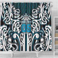 Custom Aotearoa Ngati Porou Shower Curtain Maori Tribal Pattern Mix Poutama LT05 - Polynesian Pride