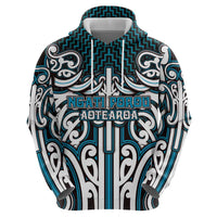 Custom Aotearoa Ngati Porou Zip Hoodie Maori Tribal Pattern Mix Poutama LT05 - Polynesian Pride