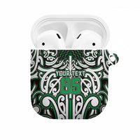 Custom Aotearoa Ngai Tahu AirPods Case Maori Tribal Pattern Mix Poutama LT05 Green - Polynesian Pride