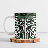 Custom Aotearoa Ngai Tahu Ceramic Mug Maori Tribal Pattern Mix Poutama LT05 Green - Polynesian Pride