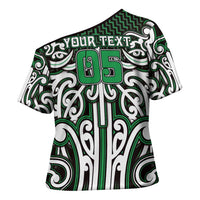 Custom Aotearoa Ngai Tahu Cross Shoulder Shirt Maori Tribal Pattern Mix Poutama LT05 - Polynesian Pride