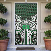 Custom Aotearoa Ngai Tahu Door Cover Maori Tribal Pattern Mix Poutama LT05 Green - Polynesian Pride