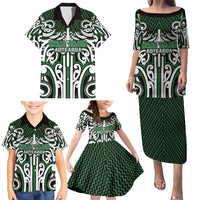 Custom Aotearoa Ngai Tahu Family Matching Puletasi and Hawaiian Shirt Maori Tribal Pattern Mix Poutama