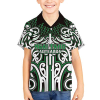 Custom Aotearoa Ngai Tahu Family Matching Short Sleeve Bodycon Dress and Hawaiian Shirt Maori Tribal Pattern Mix Poutama