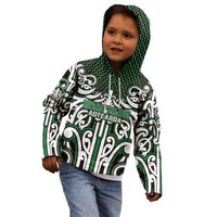 Custom Aotearoa Ngai Tahu Kid Hoodie Maori Tribal Pattern Mix Poutama LT05 - Polynesian Pride