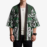Custom Aotearoa Ngai Tahu Kimono Maori Tribal Pattern Mix Poutama