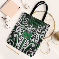Custom Aotearoa Ngai Tahu Tote Bag Maori Tribal Pattern Mix Poutama LT05 Black Strap One Size Green - Polynesian Pride