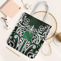 Custom Aotearoa Ngai Tahu Tote Bag Maori Tribal Pattern Mix Poutama LT05 White Strap One Size Green - Polynesian Pride