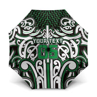 Custom Aotearoa Ngai Tahu Umbrella Maori Tribal Pattern Mix Poutama LT05 One Size Folded 11.42 inch Opened Diameter 37.4 inch Green - Polynesian Pride