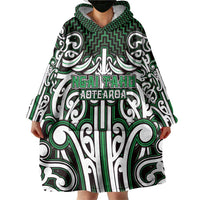 Custom Aotearoa Ngai Tahu Wearable Blanket Hoodie Maori Tribal Pattern Mix Poutama LT05 - Polynesian Pride