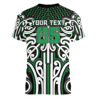 Custom Aotearoa Ngai Tahu Women V-Neck T-Shirt Maori Tribal Pattern Mix Poutama