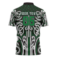 Custom Aotearoa Ngai Tahu Zipper Polo Shirt Maori Tribal Pattern Mix Poutama LT05 - Polynesian Pride