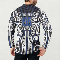 Custom Aotearoa Ngati Tuwharetoa Button Sweatshirt Maori Tribal Pattern Mix Poutama LT05 - Polynesian Pride