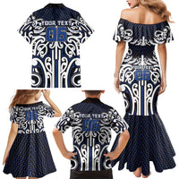 Custom Aotearoa Ngati Tuwharetoa Family Matching Mermaid Dress and Hawaiian Shirt Maori Tribal Pattern Mix Poutama