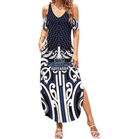 Custom Aotearoa Ngati Tuwharetoa Family Matching Summer Maxi Dress and Hawaiian Shirt Maori Tribal Pattern Mix Poutama